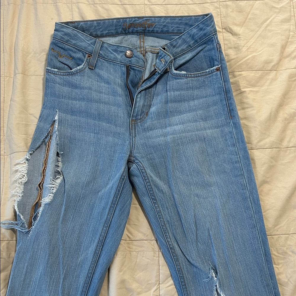 Kimes Jennifer Blue Distressed Women Jeans